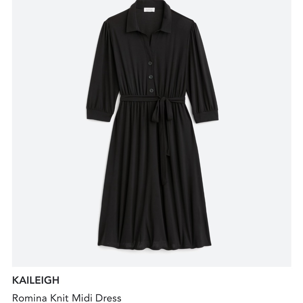 Collared tie waist dress